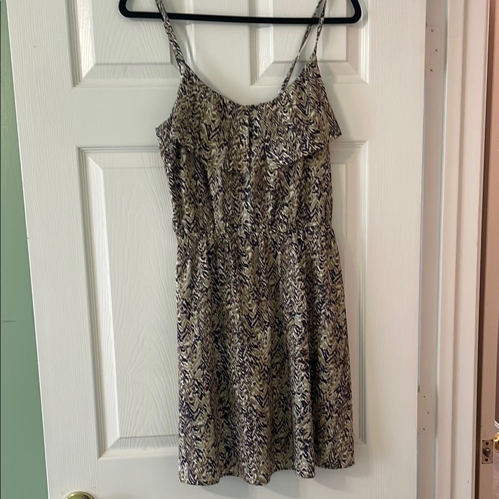 H&M Black and Cream Animal Print Mini Dress